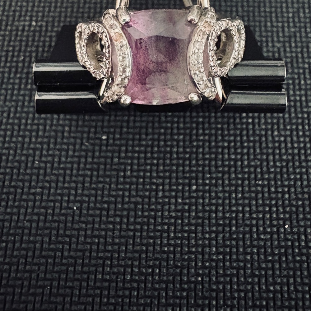 Elegant 5 CT Flourite with Diamonds Women's Ring